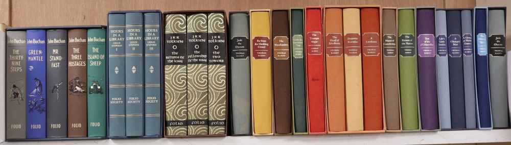 Folio Society, English Classics - Buchan, John, 5 vols, in slip case, Stephen Leslie - Hours in a Library, 3 vols, in slip case, Tolkei